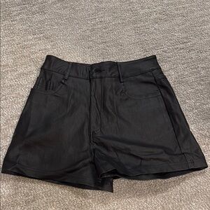 Black Women's Leather Shorts